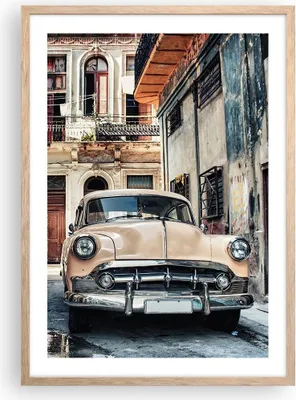 Produktbild von Gerahmtes Poster - Rahmen in heller Eiche - Kubanisch Auto Mietshäuser - 50x70 cm - Wand Bild - Wanddeko - Wandbilder - Kunstposter - Wandposter - Bilderrahmen - Bilder - Kunstdruck - P2NPA50x70-4413