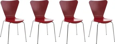 Produktbild von CLP 4er Set Besucherstuhl Calisto stapelbar rot