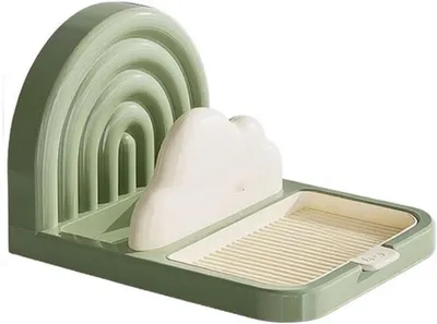 Produktbild von Kompakter Topfdeckelhalter in Rosa mit Abtropfschale und Organizer für Küchenutensilien