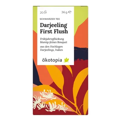 Produktbild von Ökotopia Schwarzer Tee Darjeeling First Flush, 8er Pack (8 x 40 g)