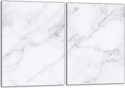 Immagine prodotto di Set di piastre di copertura per piano cottura 2x40x52 cm in Vetroceramica con alzatina in vetro, bianco marmo