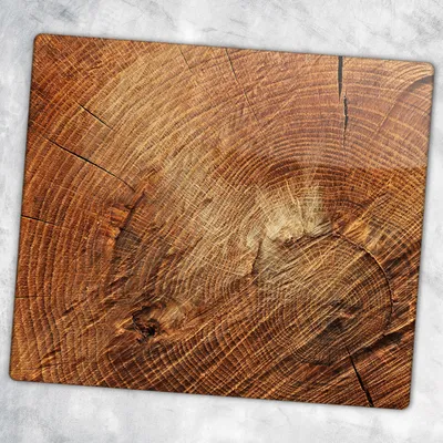Produktbild von Glas-Herdabdeckplatten Glaskeramikkochfeld-Abdeckung Spritzschutz Glas 60 cm x 52 cm - Holz Stamm