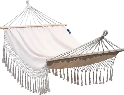 Produktbild von Potenza Hängematte Baumwolle Stabhängematte XXL 220 x 160 für 2 Personen, Belastbarkeit bis 200 kg Doppelhängematte