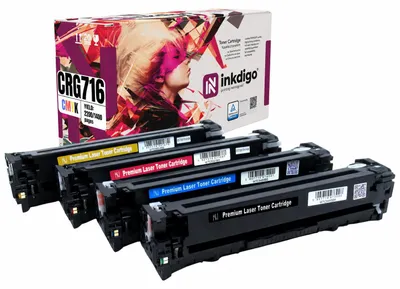 Produktbild von Inkdigo Tonerset CRG716 für Canon I-Sensys LBP5050, LBP5050N, MF8030, MF8030CN – CMYK,, KI-generiertes Bild