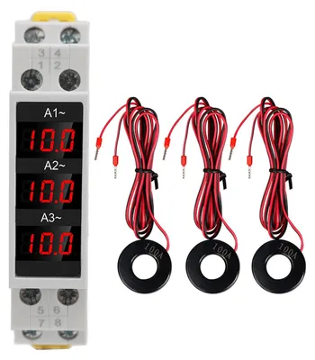Productafbeelding van 3 Fasen DIN Rail Ampèremeter, 80-500V 1-100A