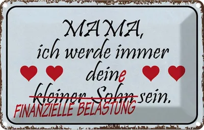 Produktbild von vianmo Blechschild 20x30 cm Mama ich werde dein kleiner Sohn Spruch Zitat
