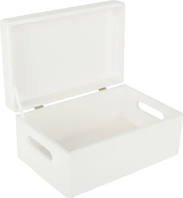 Image de Creative Deco Boite de Rangement en Bois Blanc 30 x 20 x 14 cm (+/-1cm)