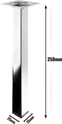 Produktbild von Hettich Möbelfuß / Tischbein 25 x 25 x 250 mm verchromt