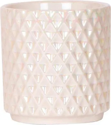 Produktbild von Diamant Perlen Dekotopf Travertin Ø9cm Blumentopf in Steinoptik Eleganter Indoor