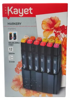 Produktbild von Kayet Marker Doppelseitig Permanent Set 12 Farben