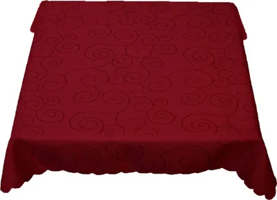Produktbild von Tischdecke Ranken Schnörkel glänzend Ornament rot - 90 x 90 cm
