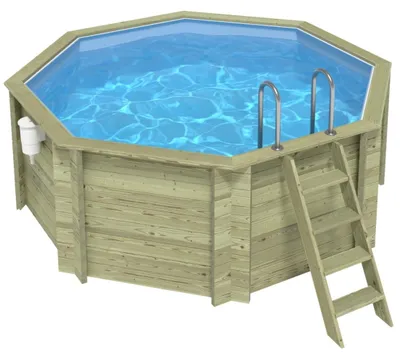 Immagine prodotto di Piscina in legno Coral 3.25 x 3.25 - H.1.18 m, azzurro chiaro, autoportanti - senza cementazione