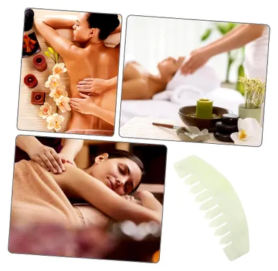 Produktbild von Kopfhautmassagegerät aus Jade mit breitem Kamm