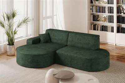 Produktbild von Ecksofa Schlafsofa Sofa VENEDIG Stoff Poso Grün Ottomane Links