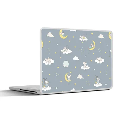 Produktbild von MuchoWow® Laptop Aufkleber Sticker Cover Maus - Mond - Muster 40x30 cm - Laptop Dekoration - Selbstklebend