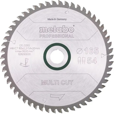 Zdjęcie produktu dla Metabo MultiCutProf 165x20 54FZ/TZ 5°, 628293000