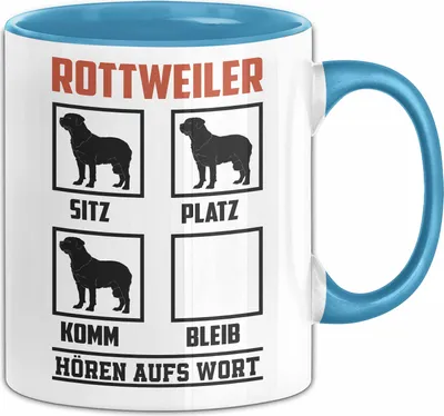 Produktbild von Rottweiler Hören Aufs Wort Tasse Geschenk Rottweiler Besitzer Mama Becher (Blau)