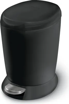 Produktbild von simplehuman 6 Liter runder Treteimer, schwarzer Kunststoff - 8,6x8,6x63,5 cm; CW1319