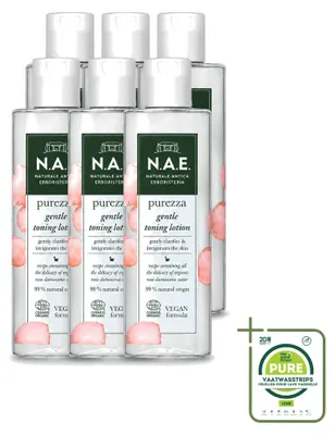 Immagine prodotto di 6 flaconi di lozione tonica N.A.E. - Detergente e idratante - 200 ml - Confezione grande - 6 pezzi