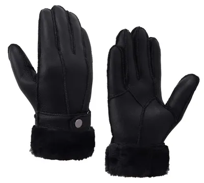 Productafbeelding van Warme leren handschoenen met schapenvachtvoering voor de winter