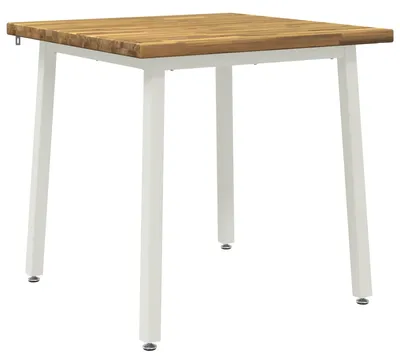 Immagine prodotto di 70 x 70 x 75 cm. Tavolino in legno massello di acacia, bianco, forma quadrata