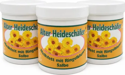 Produktbild von 3x100 ml Alter Heideschäfer Melkfett mit Ringelblume