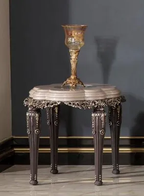 Produktbild von Casa Padrino Luxus Barock Beistelltisch Grau / Braun / Gold H. 60 cm - Barock Möbel