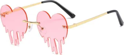 Produktbild von Jumada's – Flame Sonnenbrille Herz – Festival-Brille – Rave-Sonnenbrille – Damen – Herren – Pink