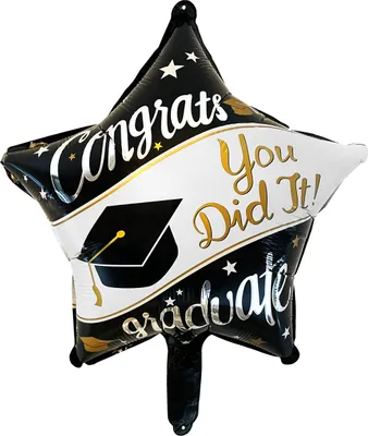 Produktbild von Oblique Unique Folien Luftballon Congrats You Did It! Gradvate in Stern Form für Schule Universität Abschluss Party