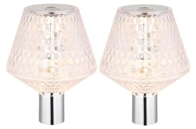 Produktbild von 2x LED Flaschenaufsatz, Kristalleffekt, Touchdimmer, verchromt