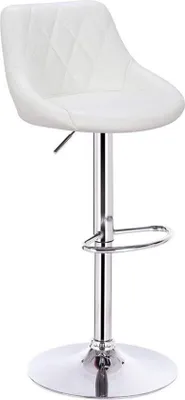 Produktbild von 4er-Set Barhocker aus Kunstleder – verstellbar & drehbar – stabiles Metallgestell – stylische Barstühle – modern & bequem – weiß – 60-82 cm