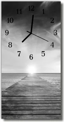 Produktbild von Tulup Glasuhr Wanduhr Küchenuhr Echt-Glas 30x60 Brücke Grau