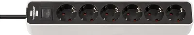Produktbild von Brennenstuhl 1153260020, 1,5 m, IP20, Schwarz, Weiß, 6 AC-Ausgänge, 350 mm, 70 mm