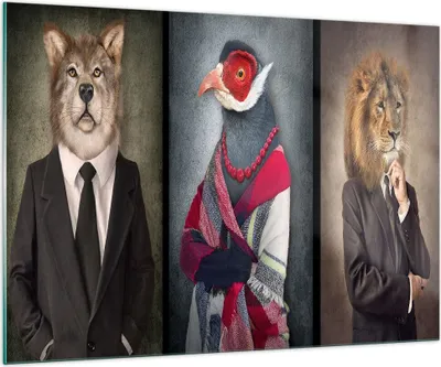 Produktbild von Bilder auf glas - Tier Abstraktion - 100x70cm - Glasbilder - Wandbilder - Kunstdruck - zum Aufhängen bereit - Wanddekoration aus Glas - Glas Bilder - Wandbild auf Glas - Einteilig - GAA100x70-4088