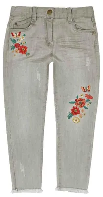 Produktbild von Bóboli Mädchen Jeans Stickerei hellgrau Gr. 110 - 164 110