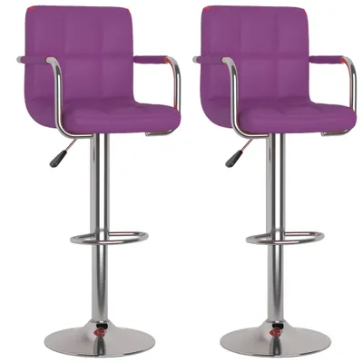 Image de vidaXL Tabouret de bar 2 pièces en simili cuir violet