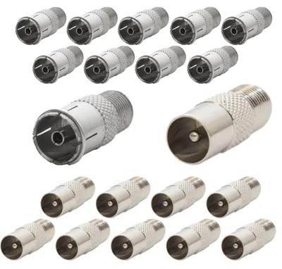 Produktbild von 20x F-Quickstecker TV Koaxkabel Verbinder (10x weiblich + 10x männlich)