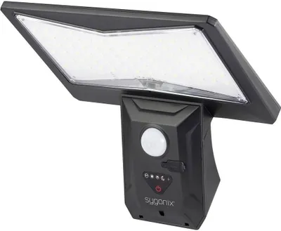 Produktbild von Sygonix SY-5626570 Solar-Außenwandleuchte mit Bewegungsmelder LED LED fest eingebaut 6 W Schwarz