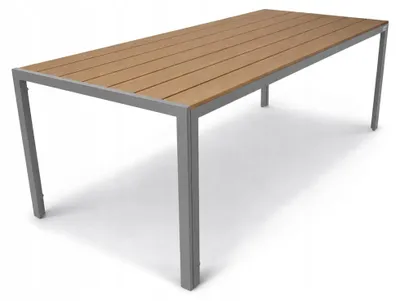 Zdjęcie produktu dla Nowoczesny stół ogrodowy taras polywood allen-st 190x90 j.szary/naturalny