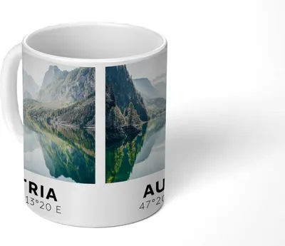 Produktbild von MuchoWow® Tasse Kaffeetasse Kaffeebecher 350 ml Österreich - Alpen - Wasser - Berg Teetasse - Fototasse - Becher - Keramikbecher - Teebecher - Kaffeetasse - Bürotasse
