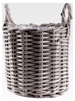 Produktbild von Pflanzkorb Blumenkasten Ø 46 x 34 cm Geflochten Grau