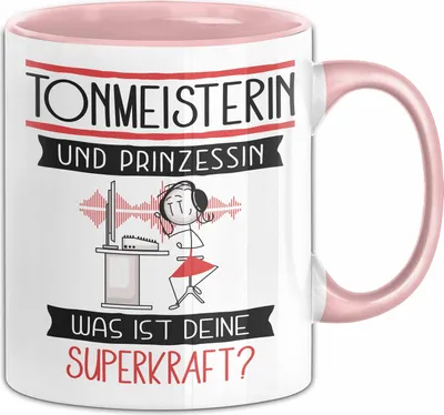 Produktbild von Tonmeisterin Und Prinzessin Tasse Geschenk Für Eine Tonmeisterin Geburtstag Was Ist Deine Superkraft (Rosa)