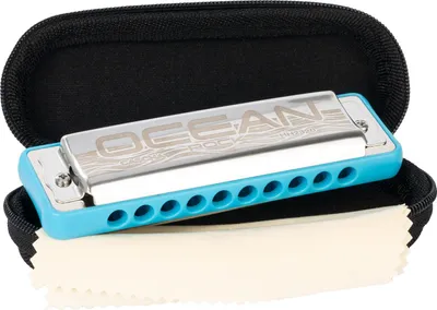 Produktbild von Ocean Rock Blues Harmonica in Bb, blue (incl. stylish softca