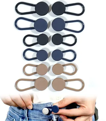 Produktbild von 12 Stück Knopfverlängerungen für Jeans, Jeansknopfverlängerung, Knopfverlängerung für Hosen, Taillenverlängerungen für Hosen
