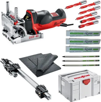 Produktbild von Mafell DuoDübler DDF 40 MaxiMAX im T-MAX + 2x Bohrer 5mm + Zollstockaktion