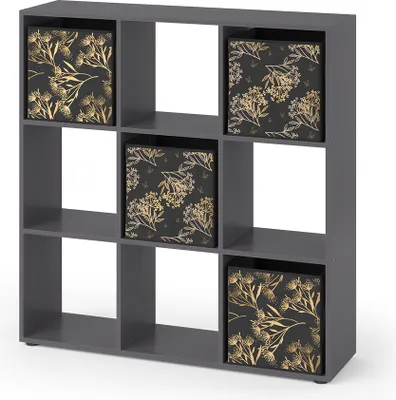 Obrázok produktu pre Rozdeľovač miestností Vicco Nove čierna 104 x 108 cm so 4 skladacími boxmi opt.1, Model 37943