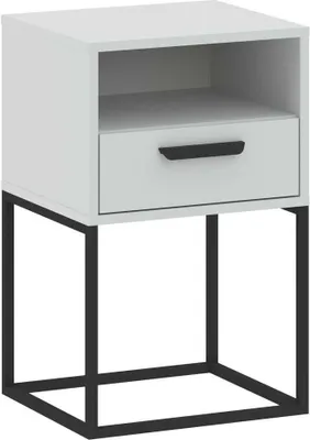 Immagine prodotto di Comodino con scaffale e cassetto MARETA 8 - bianco