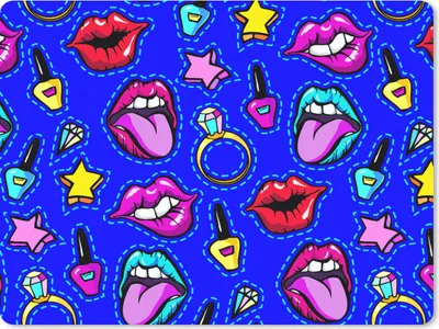 Produktbild von MuchoWow® Mauspad Mousepad Muster - Popart - Neon - Blau 23x19 cm - Mousepads - Maus Mat - Pad - Mausunterlage - Schreibtischunterlage - Mauspad