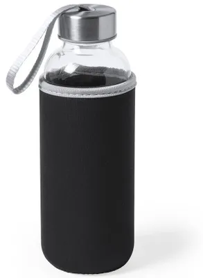 Produktbild von Wasserflasche/Getrankeflasche Bidon - Schutzhulle - schwarz - Glas