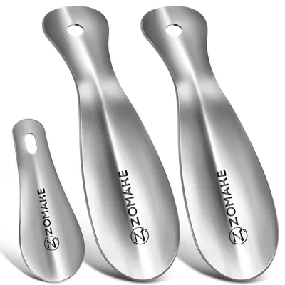 Produktbild von Schuhlöffel Metall Kurz 19cm & 10cm 3er Set Silber Aufhängeloch